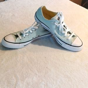CONVERSE ALL STARS CHUCK TAYLOR MENS 6 WOMENS 8 mint green.  worn inside 1 hr